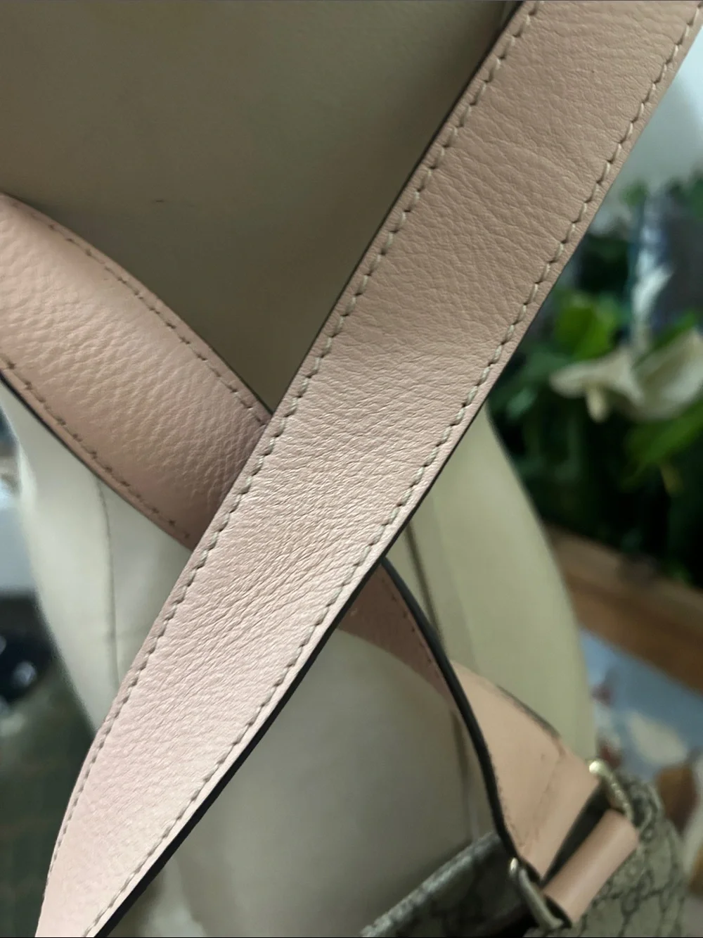 Luxury Monogram Crossbody Bag with Pink Leather Trim
